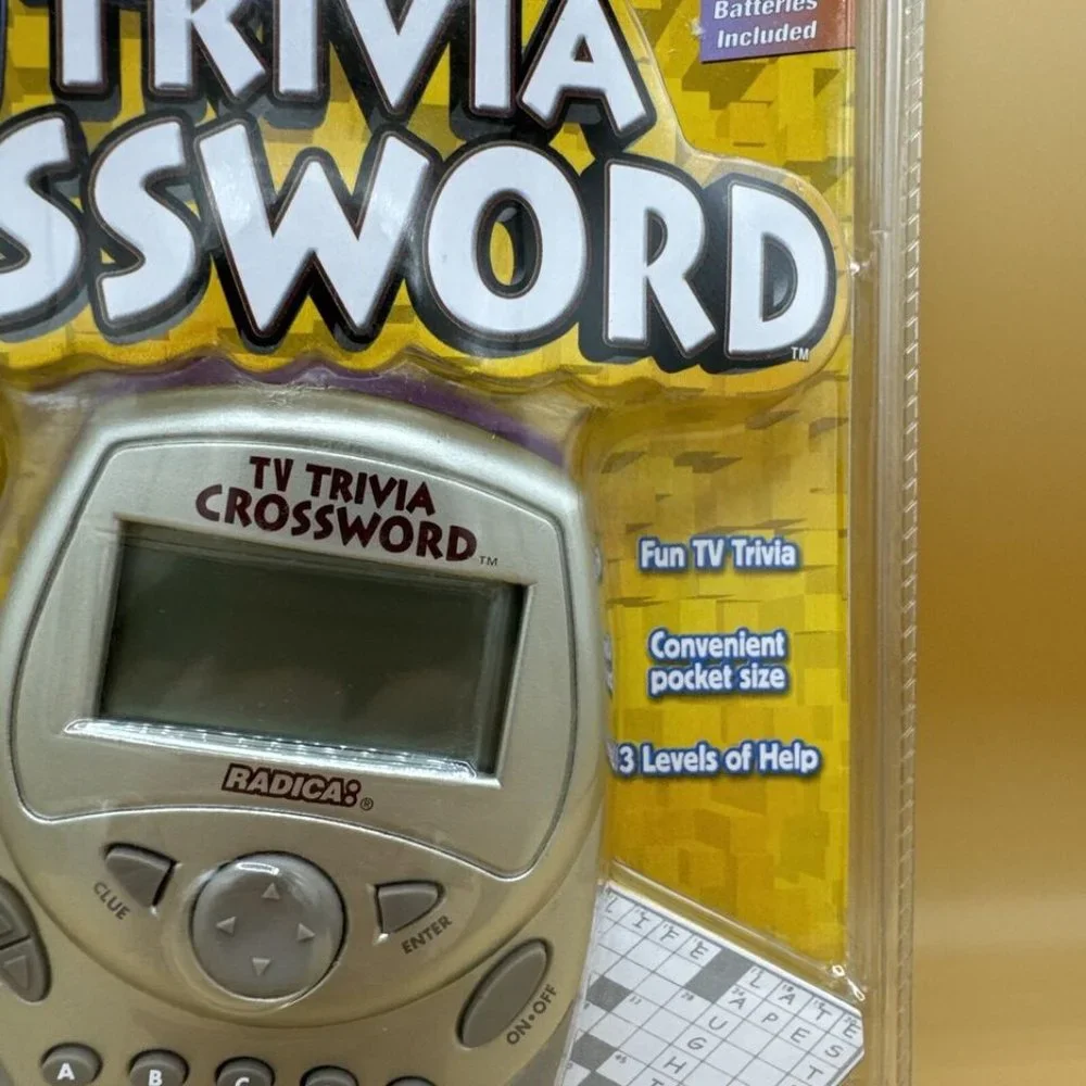 Radica TV Trivia Crossword Handheld Electronic New Factory Sealed